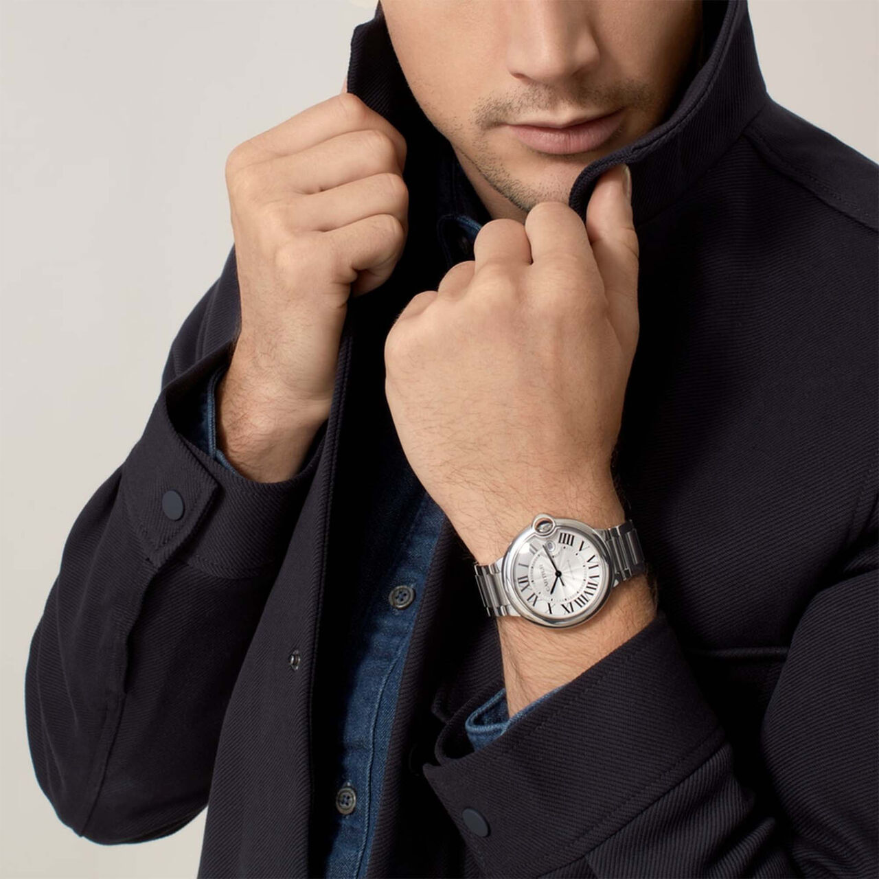 Cartier Ballon Bleu de Cartier Automatic 42mm Stainless Steel WSBB0049 On Model image number 1